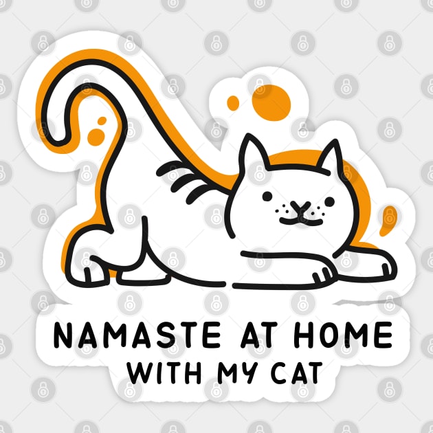 NAMASTE AT HOME WITH MY CAT Sticker by YaiVargas